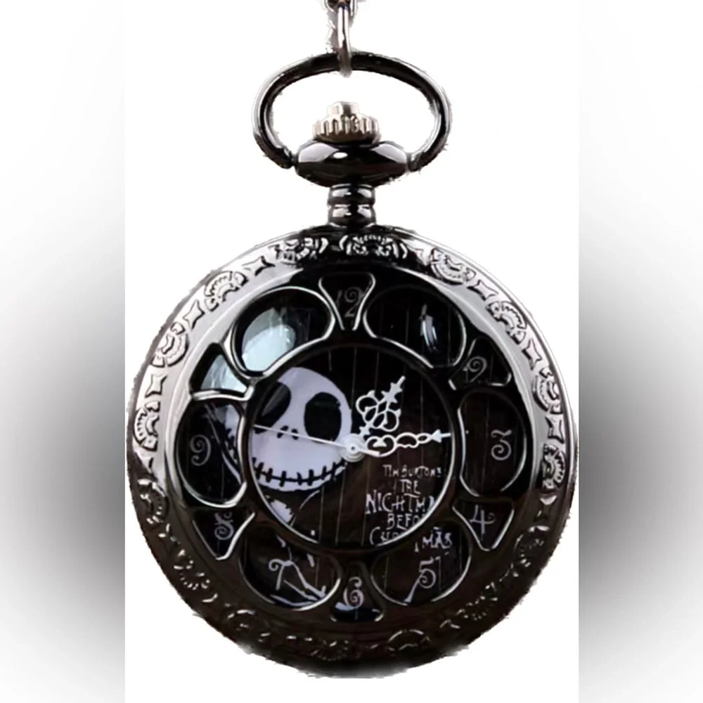 Nightmare Before Christmas Pocket Watch With Chain Necklace - Picture 6 of 6